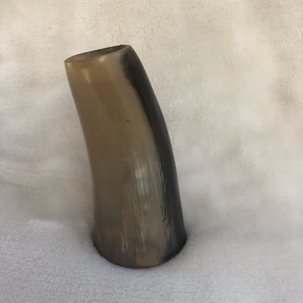 Hand Painted Steer Bull Cow Horn Cup - Mexican Indian - Picture 4 of 12